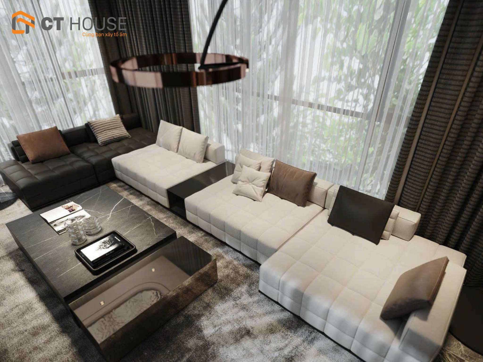 Mẫu thiết kế căn hộ chung cư phong cách hiện đại 50m2 - Ảnh 3
