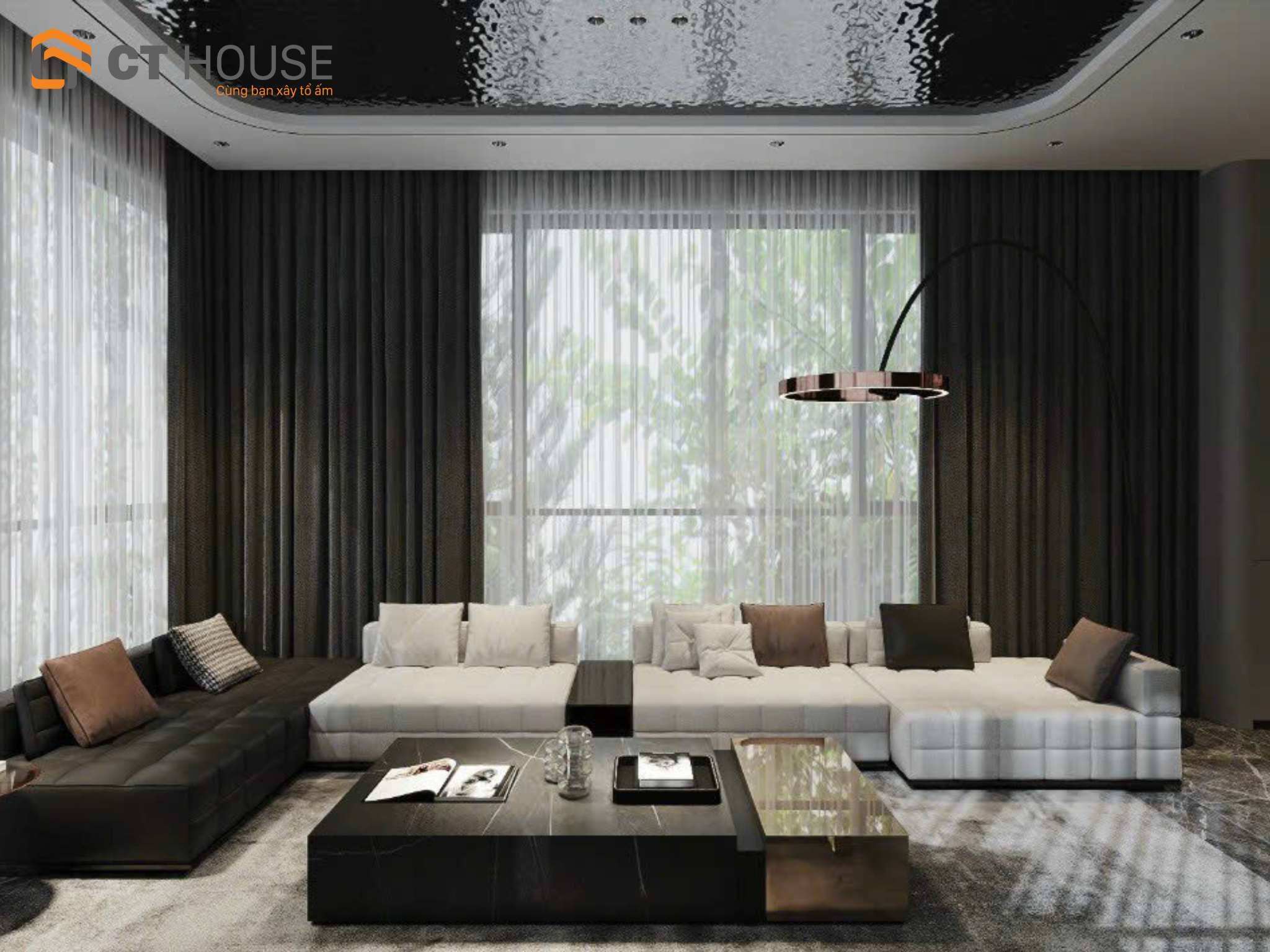 Mẫu thiết kế căn hộ chung cư phong cách hiện đại 50m2 - Ảnh 2