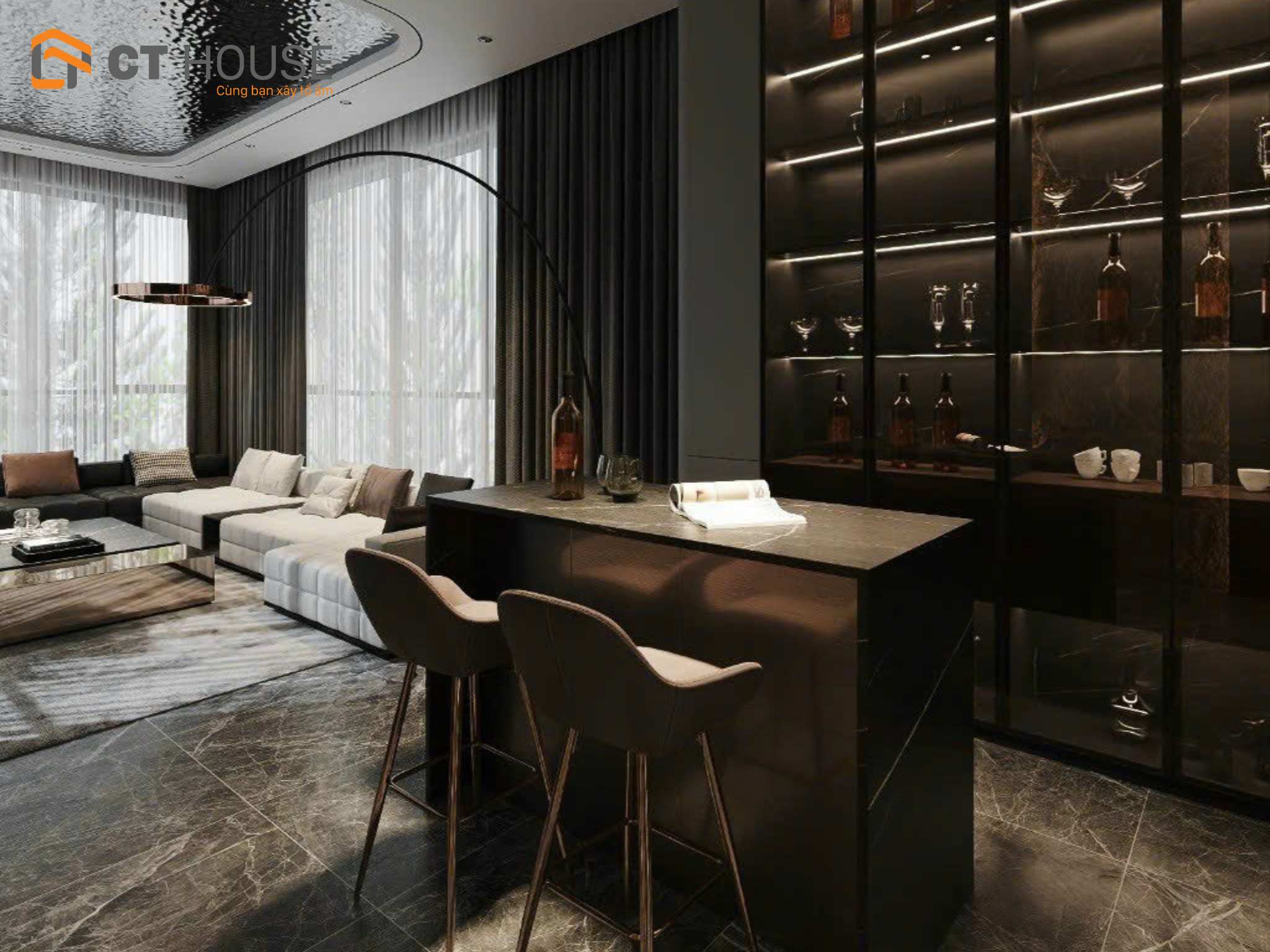 Mẫu thiết kế căn hộ chung cư phong cách hiện đại 50m2 - Ảnh 11