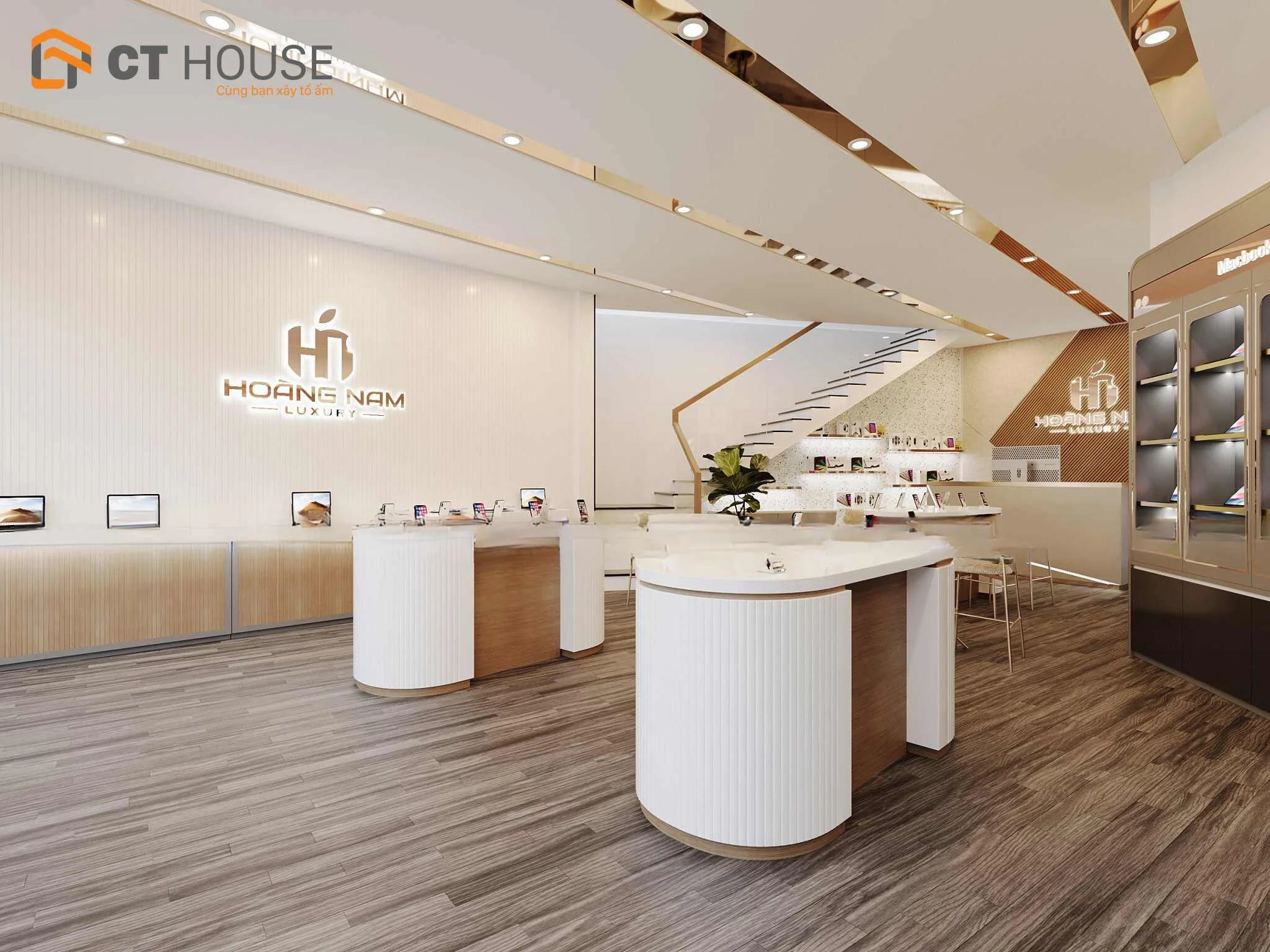 Thiết kế shop điện thoại Hoàng Nam Mobile