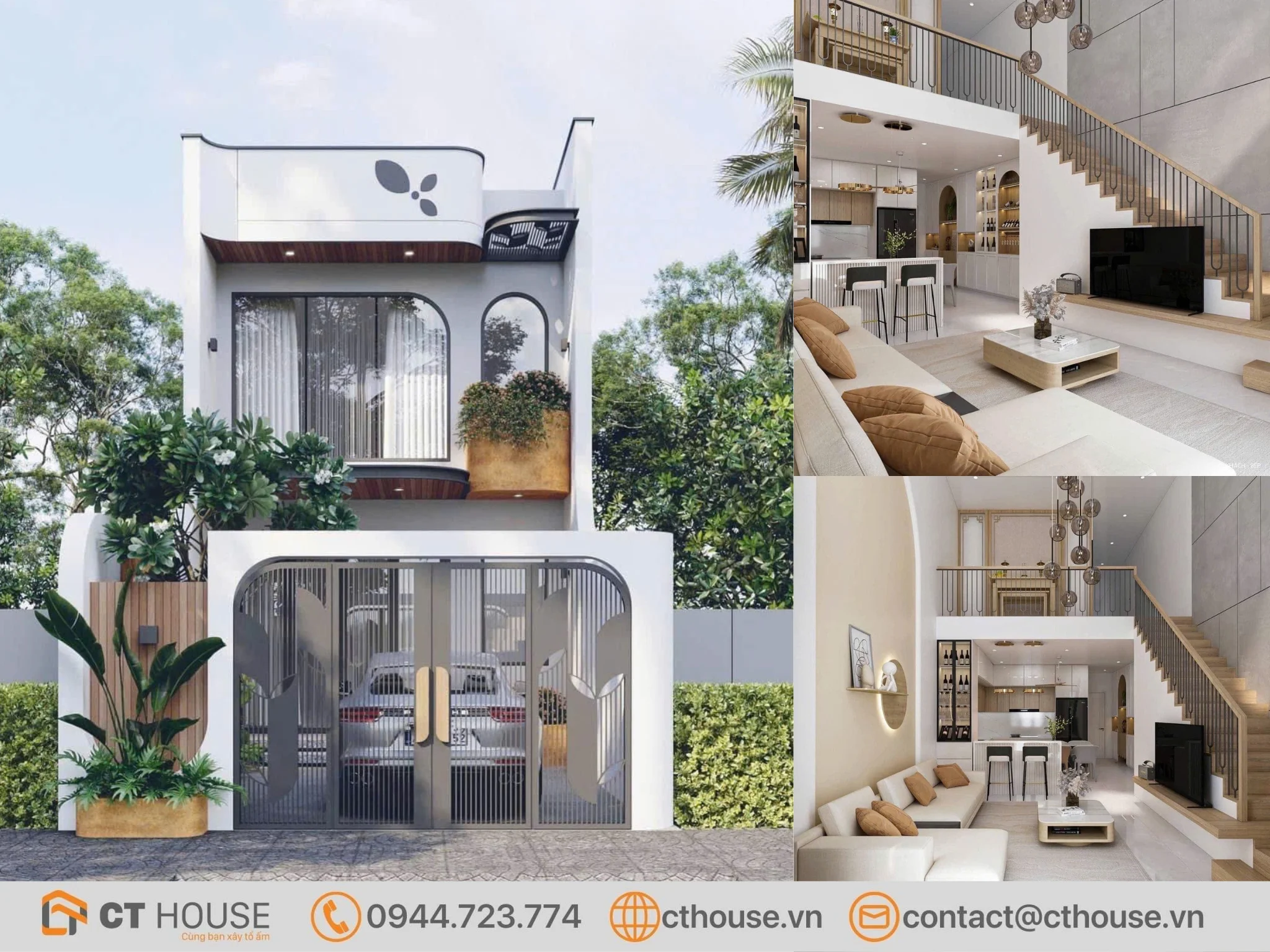 Thiết Kế Nhà Phố 1 Trệt 1 Lửng Theo Hơi Hướng Hiện Đại Kết Hợp Với Scandinavian